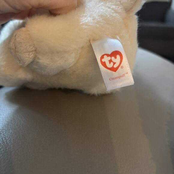 NWT Ty Beanie Baby - CREAMPUFF the Bunny Rabbit 6" Stuffed Animal Toy - Picture 10 of 10